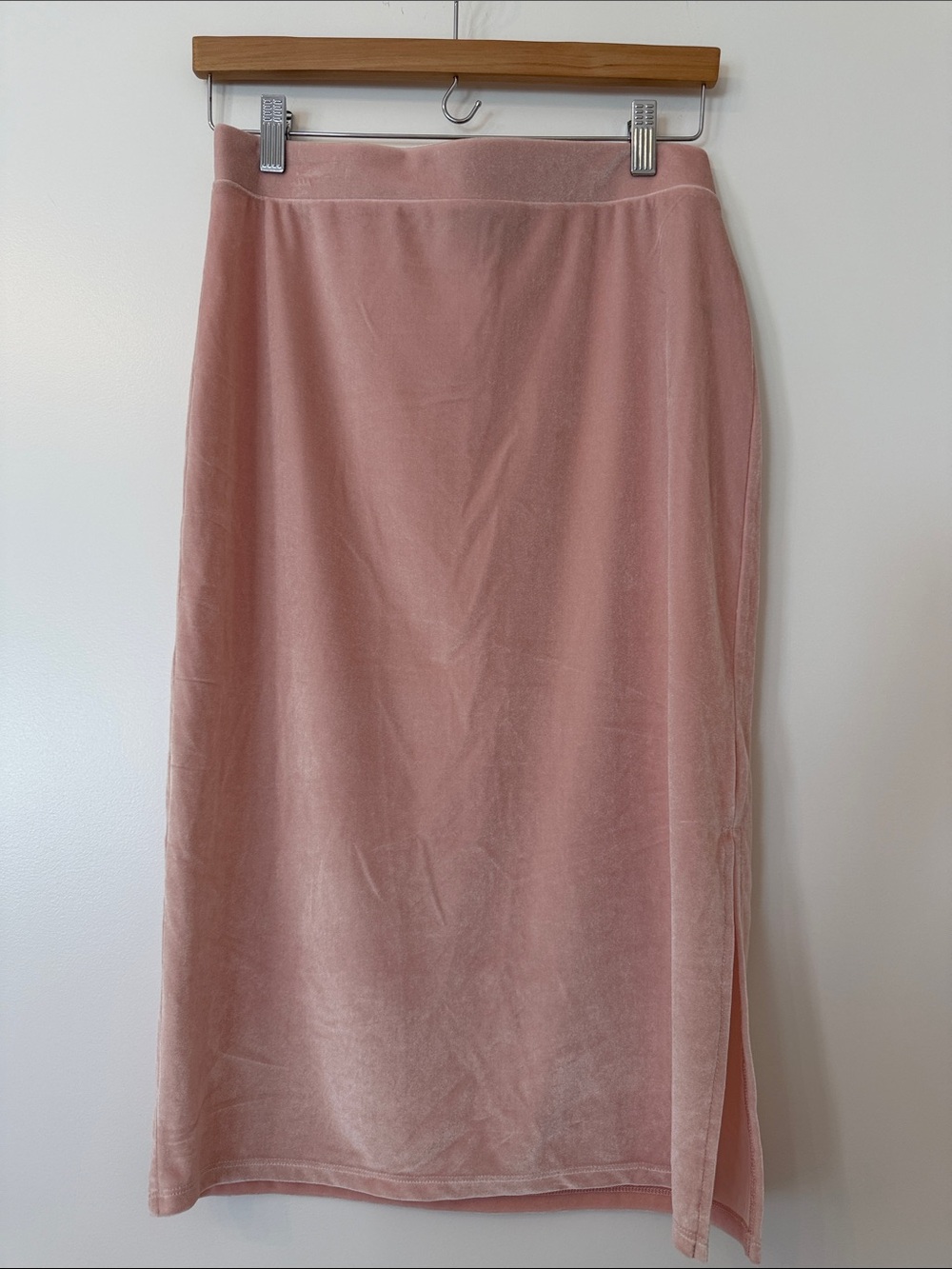 Halogen Dusty Rose Blush Velvet Midi Skirt Medium Nordstrom Romantic NWT